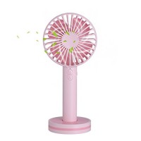 Mini Handheld Fan Portable Personal Desktop Cooling Fan Desk Macaron USB Rechargeable Fan with Gust Mode and Magnetic Mirror Base for Office Outdoor Household Traveling (3 Speed Pink) - B07BP3G2V5